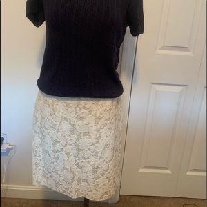 Cynthia Rowley off white lace skirt